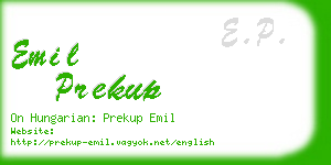 emil prekup business card